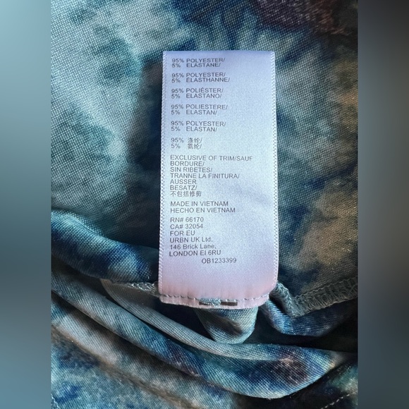 URBAN OUTFITTERS Dreamy Marbled Blue Velvet Stretch Bodycon Mini Dress Size Med - Picture 10 of 11